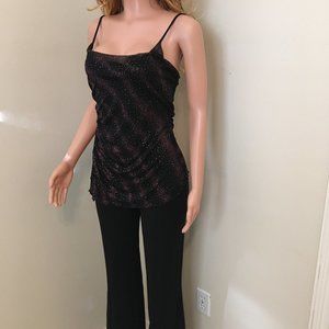 Rag Brand Dressy Black Jumpsuit With Sparkle Overlay